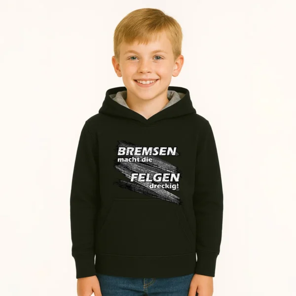 Kinder-Hoodie Bremsen macht die Felgen dreckig