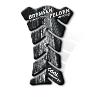 Motorrad Tankpad aus Folie - Bremsen macht die Felgen dreckig