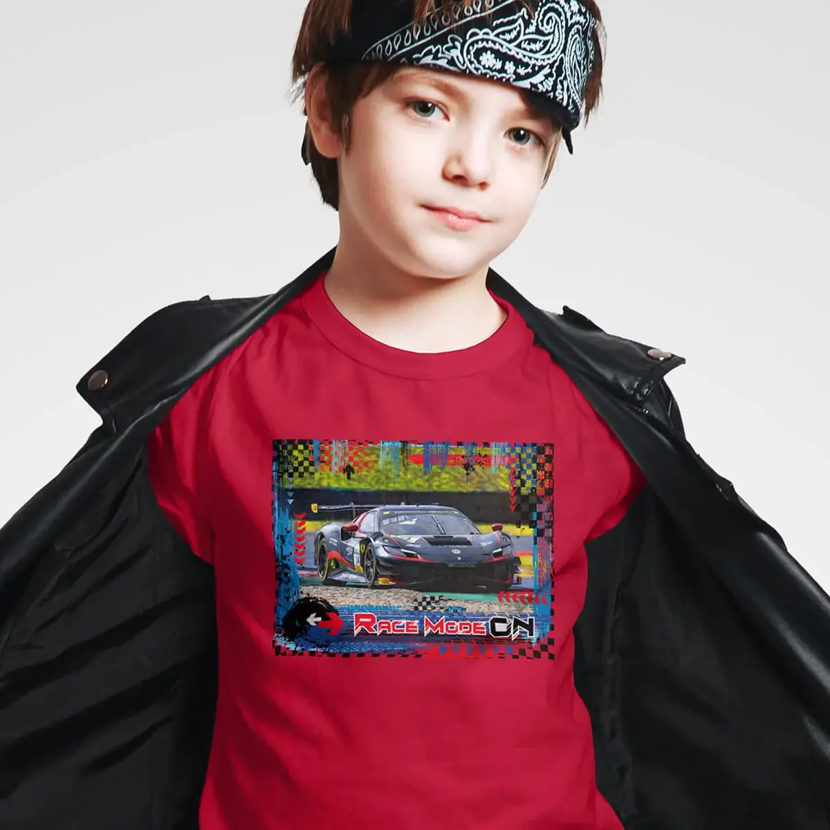 Kinder T-Shirt – RACE MODE ON – Ferrari 296 GT3