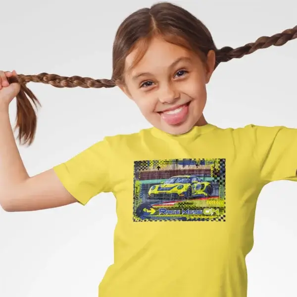 Kids T-Shirt - RACE MODE ON - Porsche 911 GT3-R 992 - Image 3