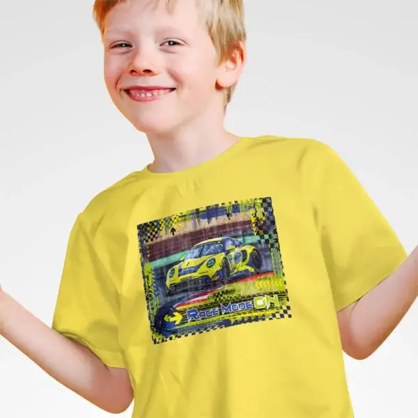 Kids T-Shirt - RACE MODE ON - Porsche 911 GT3-R 992 - Image 2