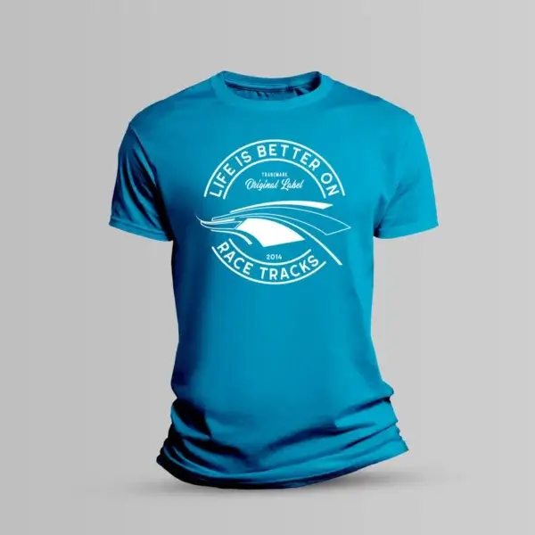 Motorsport Fan T-Shirt Markenlabel - LIFE IS BETTER ON RACETRACKS – Bild 2