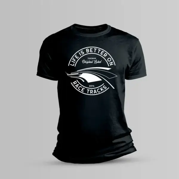 Motorsport Fan T-Shirt Markenlabel - LIFE IS BETTER ON RACETRACKS – Bild 8