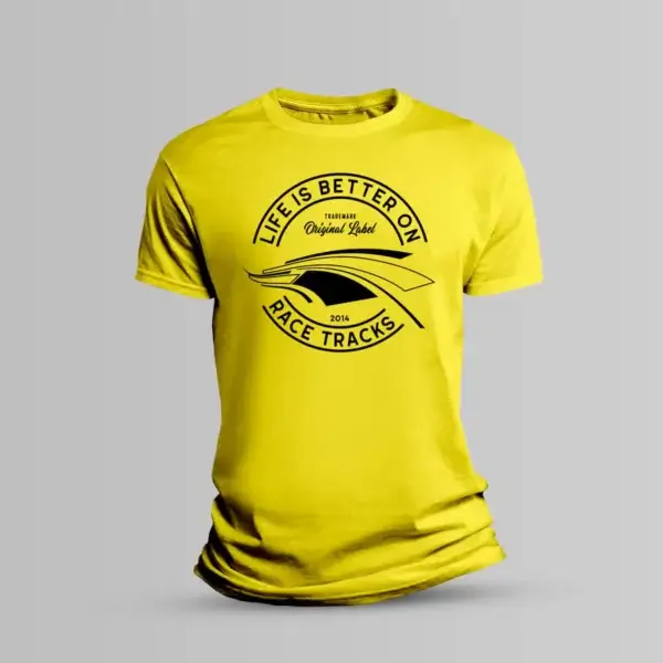 Motorsport Fan T-Shirt Markenlabel - LIFE IS BETTER ON RACETRACKS – Bild 11