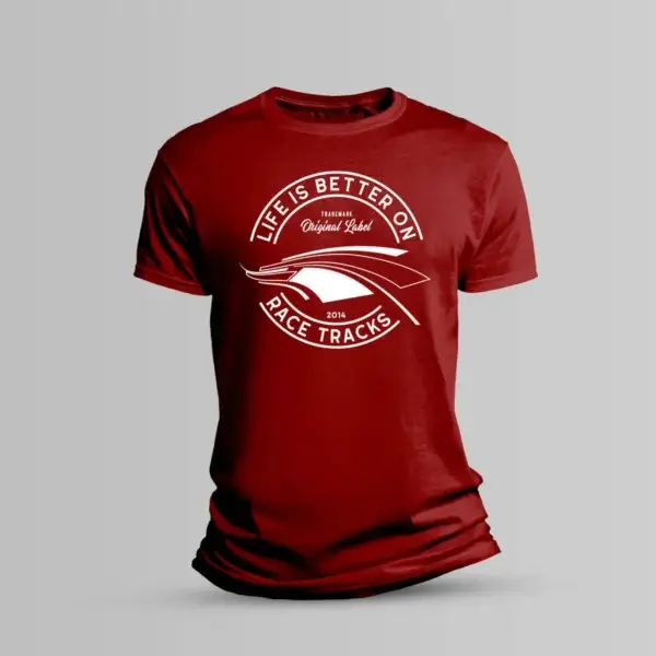 Motorsport Fan T-Shirt Markenlabel - LIFE IS BETTER ON RACETRACKS – Bild 3