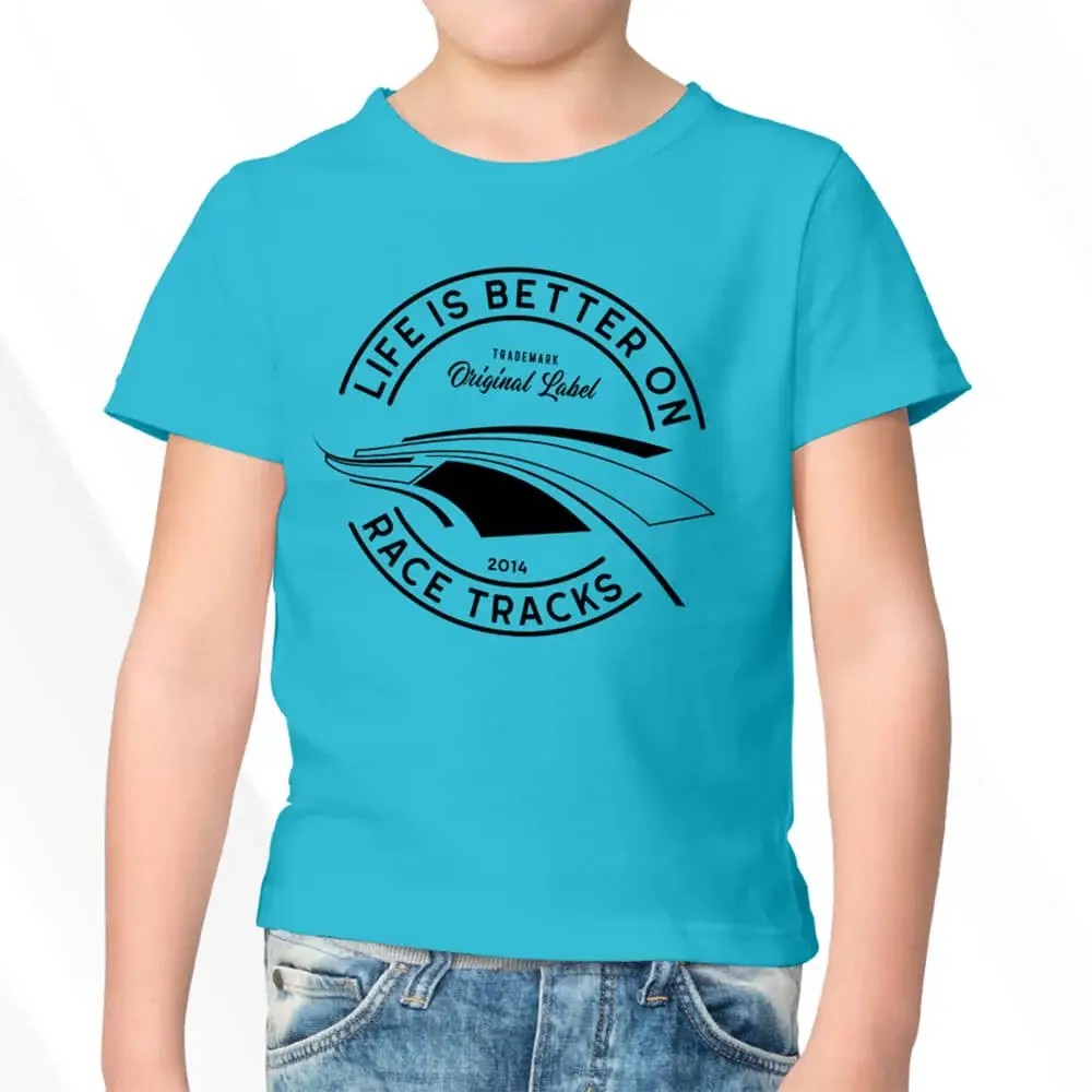 Motorsport Fan T-Shirt KIDS Markenlabel - LIFE IS BETTER ON RACETRACKS