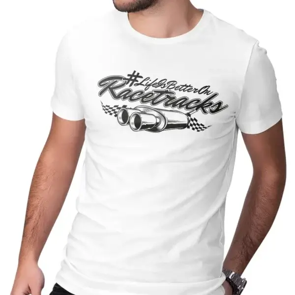 Motorsport Fan T-Shirt - LIFE IS BETTER ON RACETRACKS - Image 2