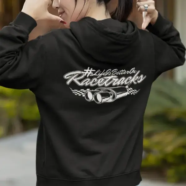 Damen-Hoodie “Doublevibes” #LifeIsBetterOnRacetracks – Bild 6
