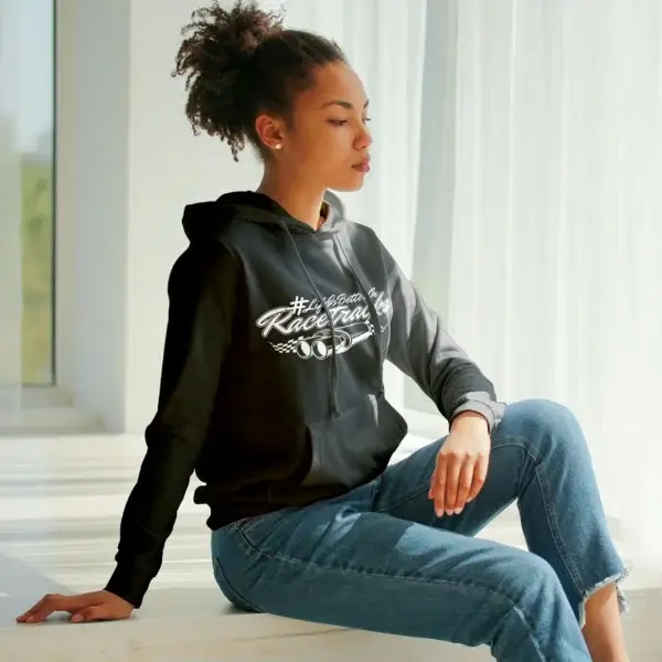 Damen-Hoodie “Doublevibes” #LifeIsBetterOnRacetracks – Bild 3
