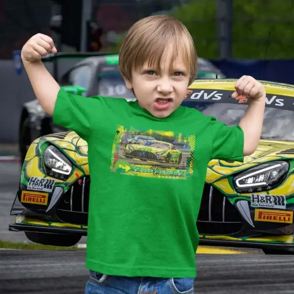 Mercedes AMG GT3 - Team Mann Filter - Landgraf - KIDS T-Shirt – Bild 4