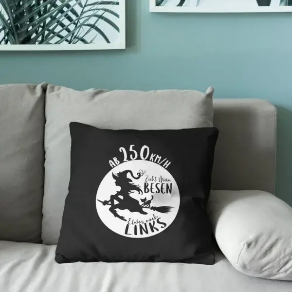 "Witch ride" decorative cushion - magic meets humor - Image 2