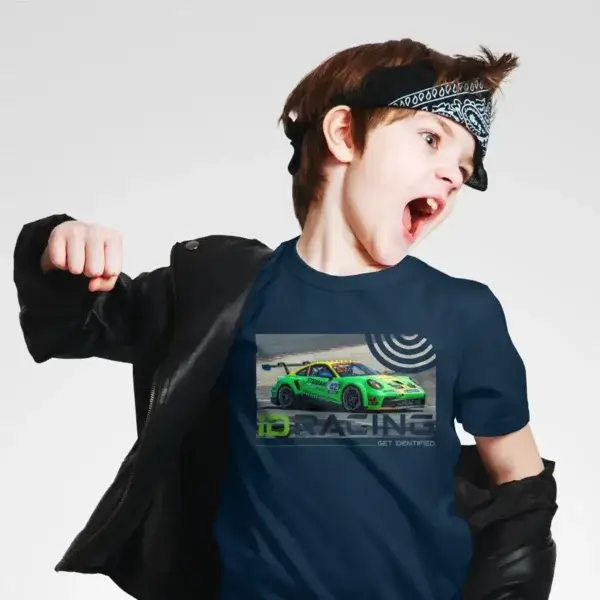 Kids T-Shirt ID-RACING - KIANO BLUM - PORSCHE SIXT CARRERA CUP GERMANY #42 - Image 2