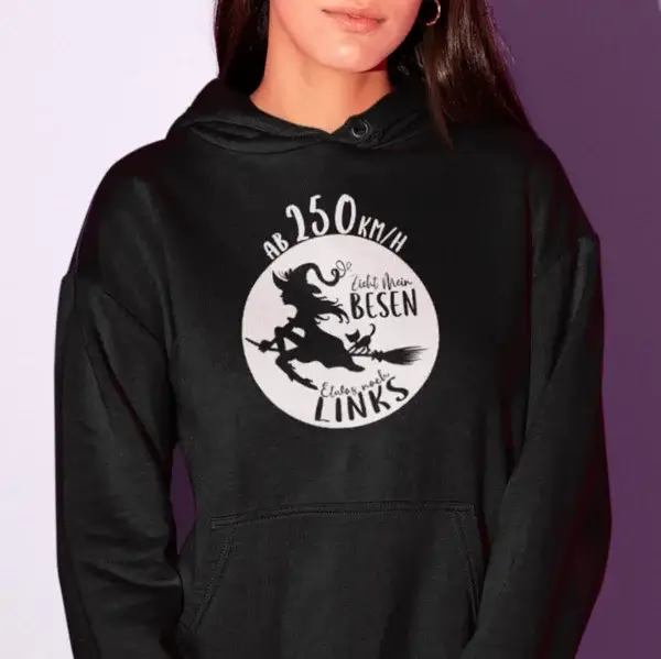 Damen-Hoodie “Hexenritt” – Magie, Komfort und Humor – Bild 10