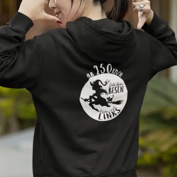 Damen-Hoodie “Hexenritt” – Magie, Komfort und Humor – Bild 9