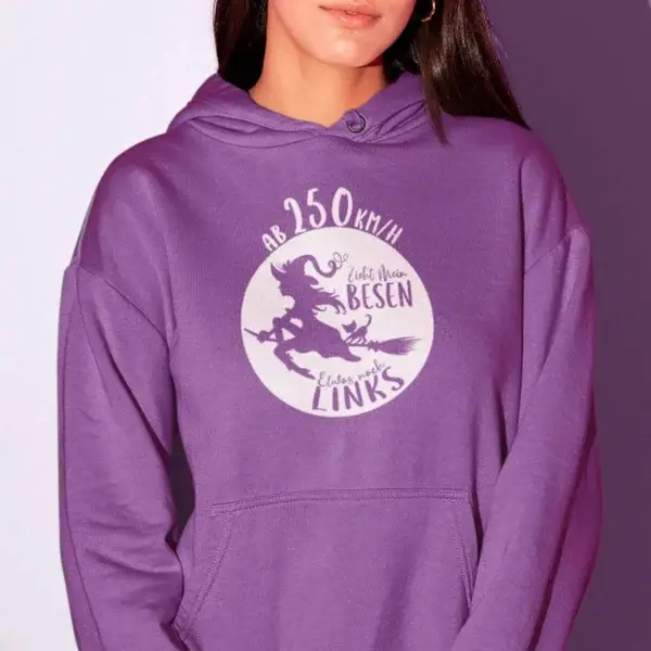 Damen-Hoodie “Hexenritt” – Magie, Komfort und Humor – Bild 4