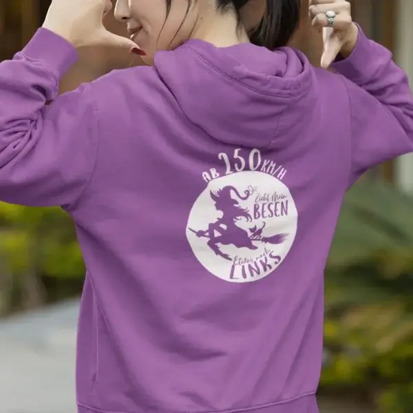 Damen-Hoodie “Hexenritt” – Magie, Komfort und Humor – Bild 7