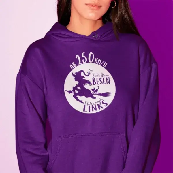 Damen-Hoodie “Hexenritt” – Magie, Komfort und Humor – Bild 2