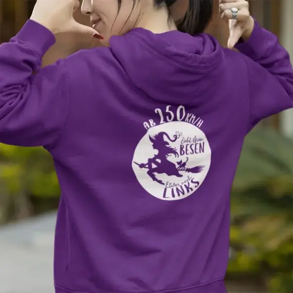 Damen-Hoodie “Hexenritt” – Magie, Komfort und Humor – Bild 6