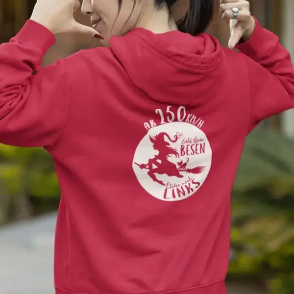 Damen-Hoodie “Hexenritt” – Magie, Komfort und Humor – Bild 11