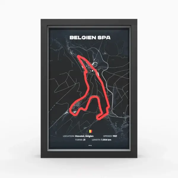 Spa Francorchamps 3D Rennstrecke Original A4 – Bild 3