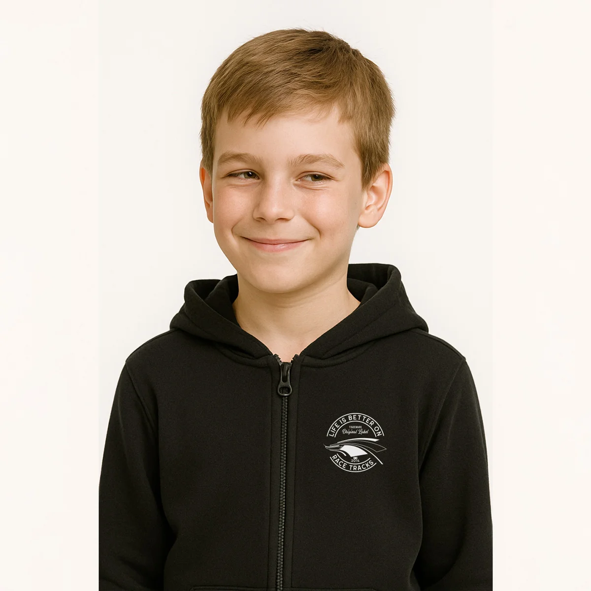 Kids zoodie "Life is Better on Racetracks" - Sweat jacket with hood